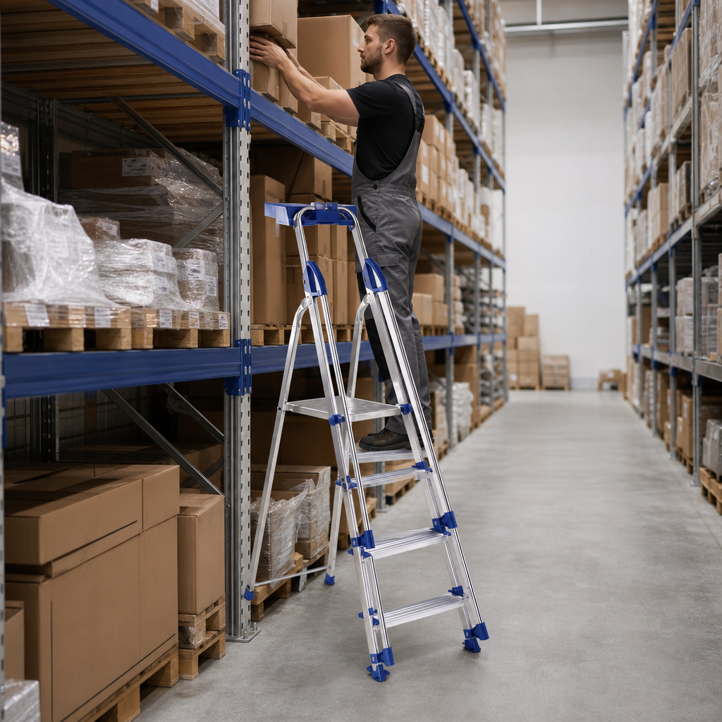 Lightweight Aluminium Step Ladders with Platform