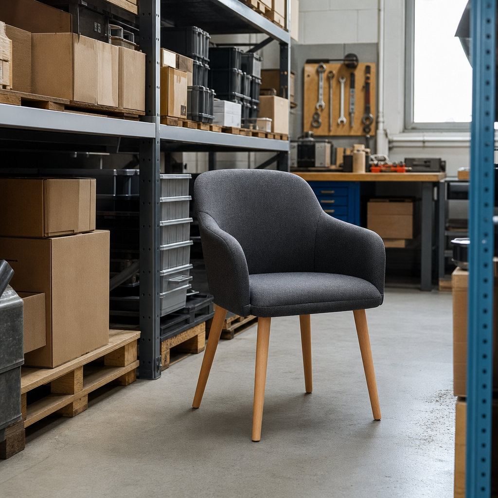 Lightweight Fabric Reception Chair with Beech Legs
