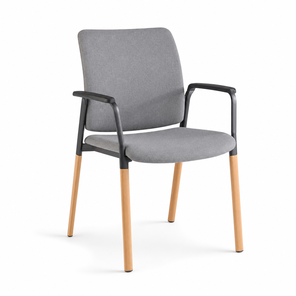 Lightweight Fabric Reception Chair with Beech Legs
