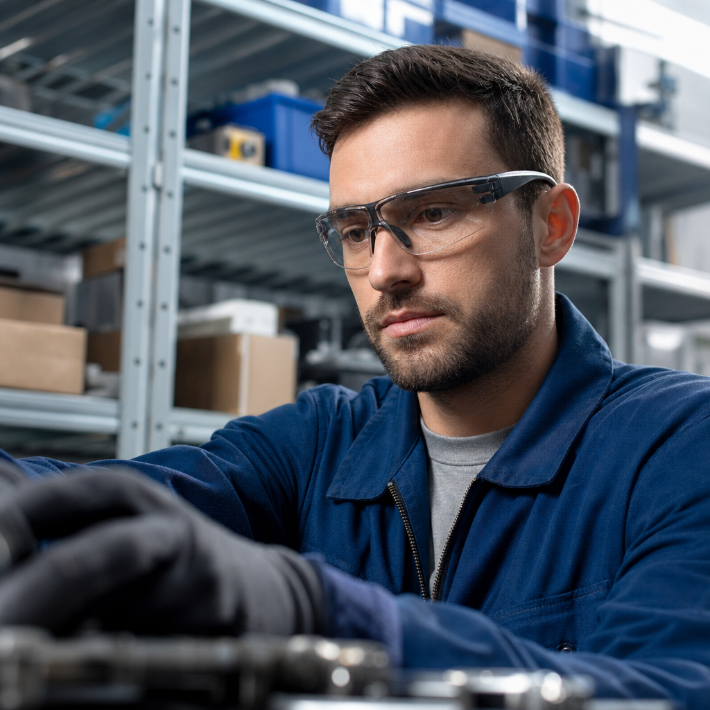 Lightweight Safety Spectacles with Anti-Scratch Lenses