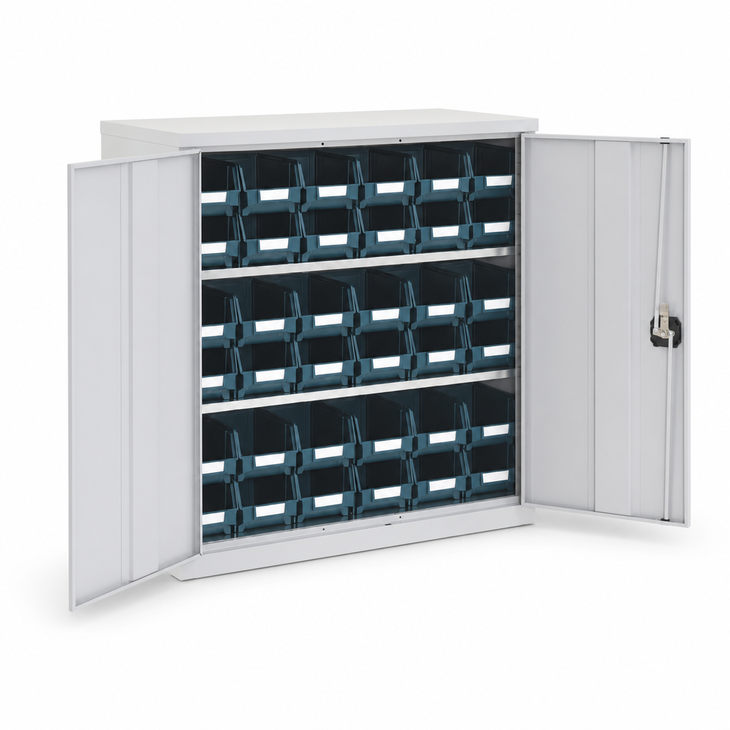 Lockable Bin Cupboard with 36 Storage Bins
