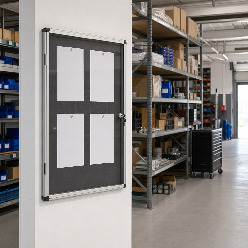 Lockable Glass Door Magnetic Notice Boards