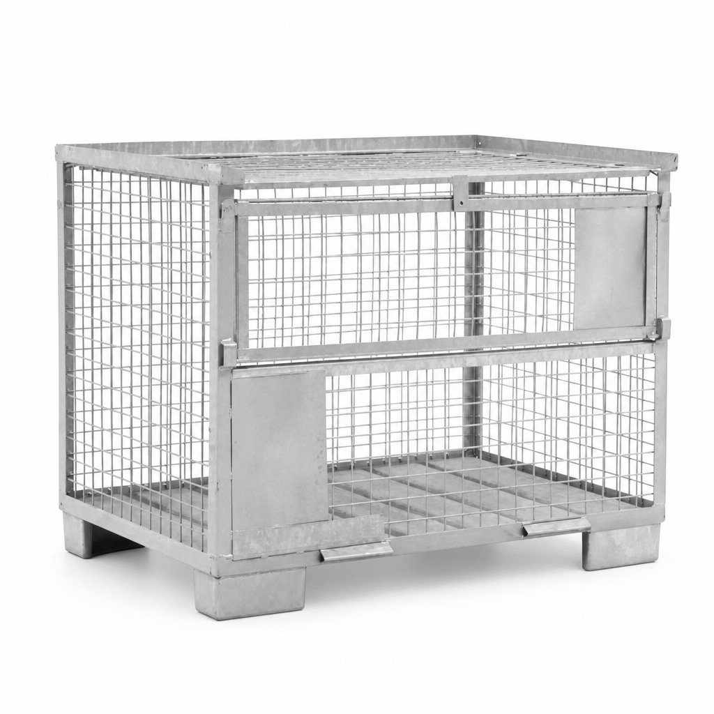 Lockable Mesh Stillage Cage with Half Drop Front
