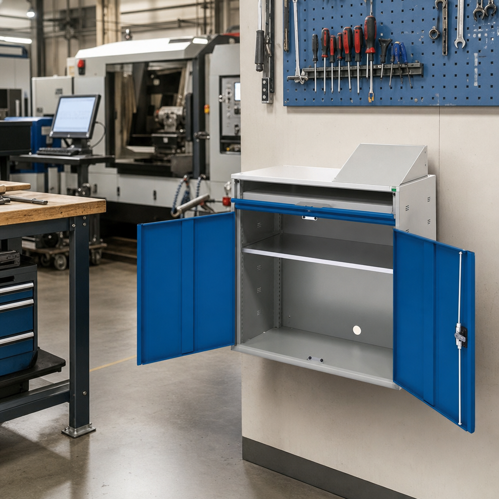 Lockable Steel Computer Storage Workstation 1130x1050x550mm