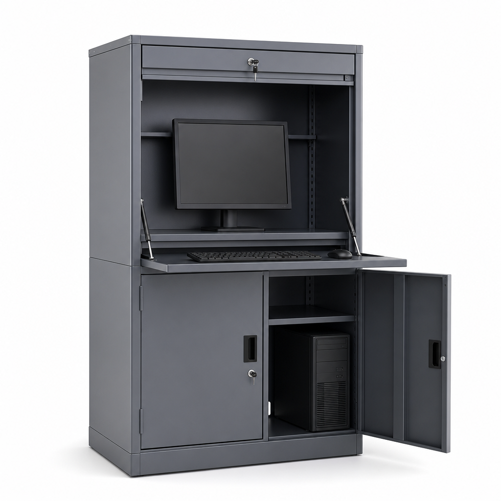 Lockable Steel Computer Storage Workstation 1130x1050x550mm