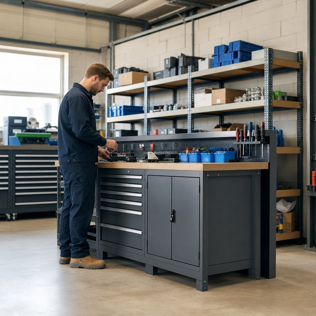 Lockable Steel Workshop Dispatch Desks with Drawer Storage