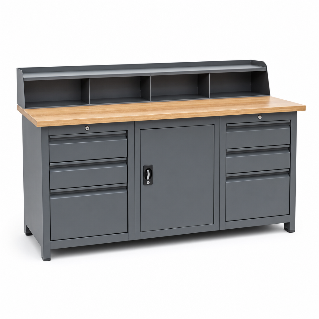Lockable Steel Workshop Dispatch Desks with Drawer Storage