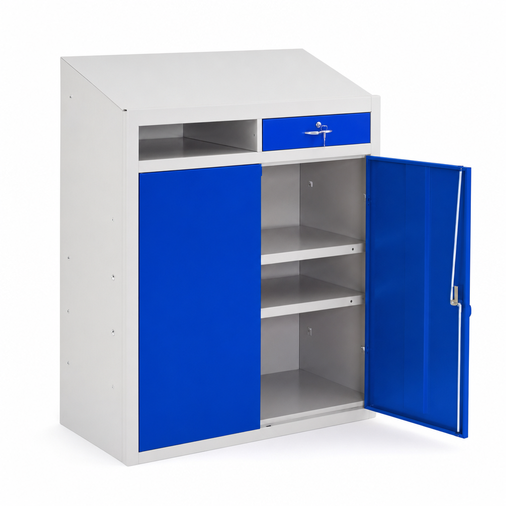 Lockable Steel Workshop Dispatch Desks with Drawer Storage