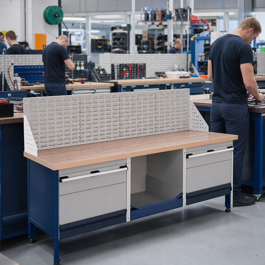 Louvre Back Panels for Heavy Duty Workbenches