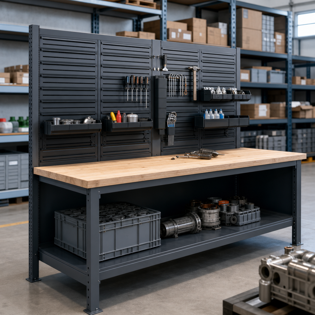 Louvre Back Panels for Heavy Duty Workbenches