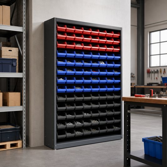 Louvre Panel Tool Storage Cabinet with 150 Bins 2000x1050mm