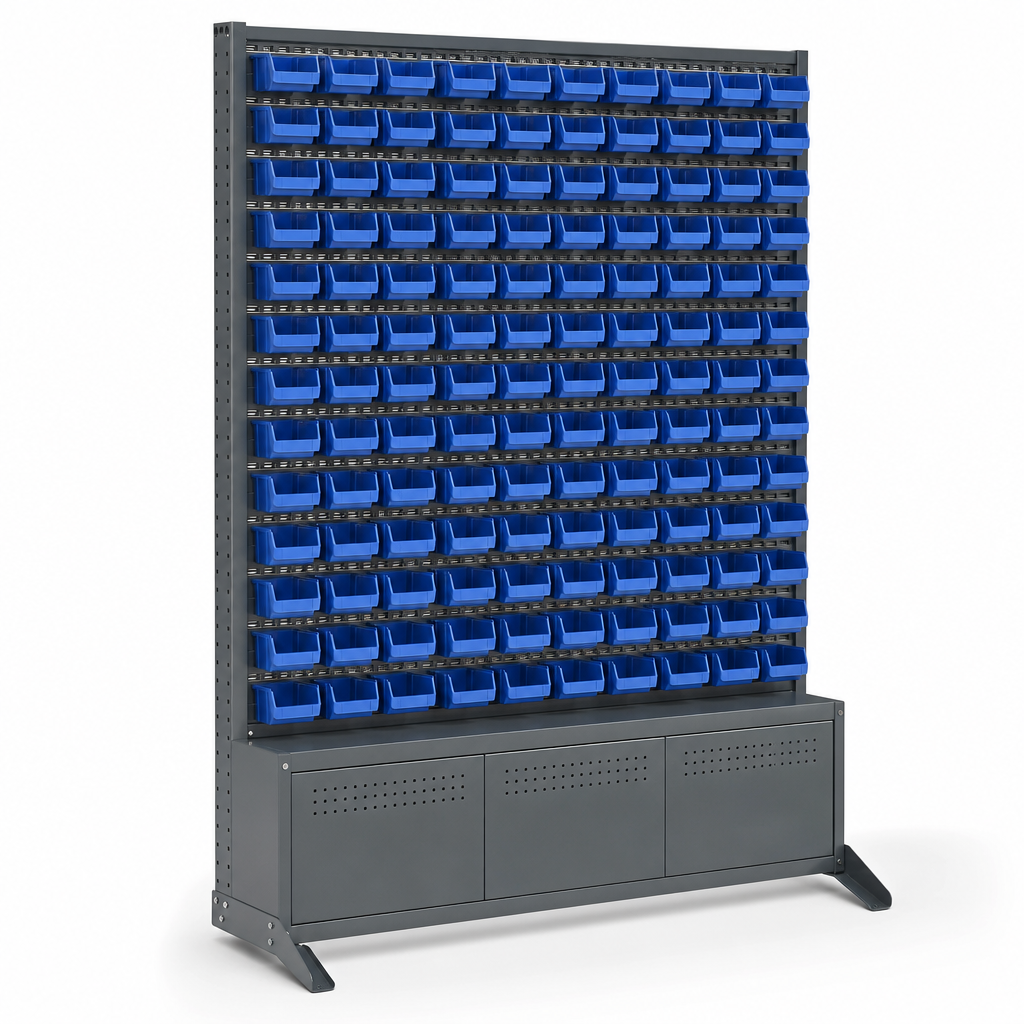 Louvre Panel Tool Storage Cabinet with 150 Bins 2000x1050mm
