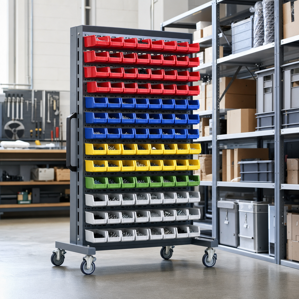 Louvre Panel Trolley with Small Parts Picking Bins