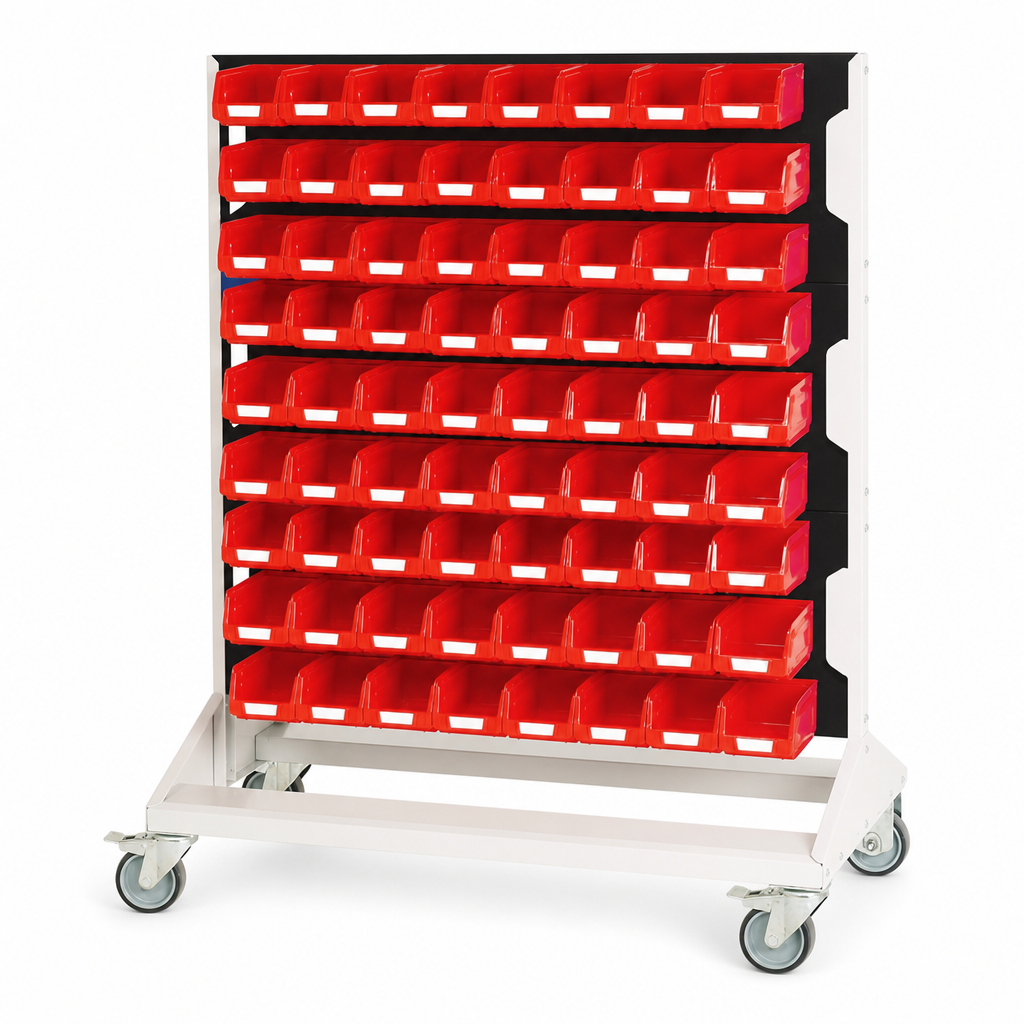 Louvre Panel Trolley with Small Parts Picking Bins