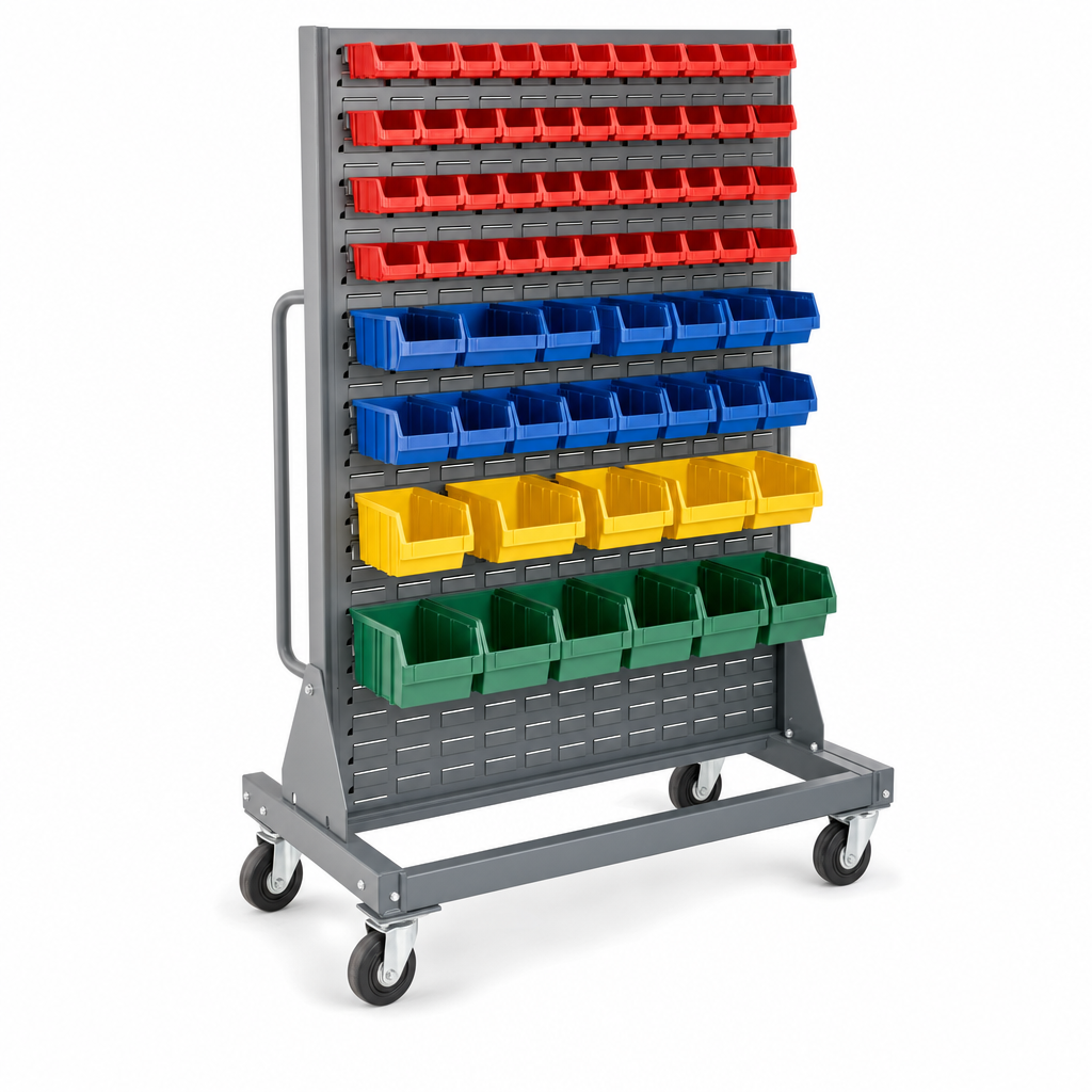 Louvre Panel Trolley with Small Parts Picking Bins
