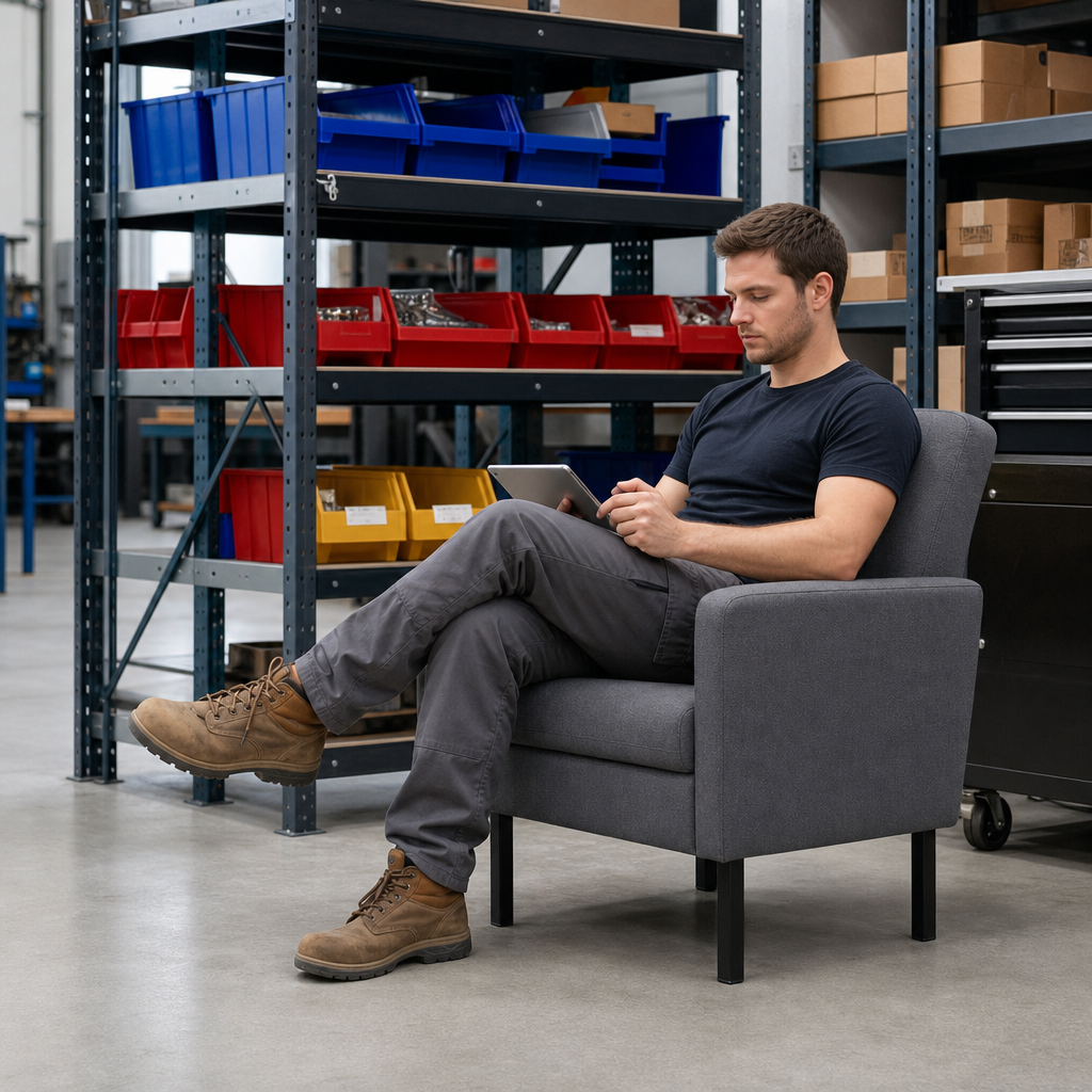Low Back Fabric Armchair with Pad Legs