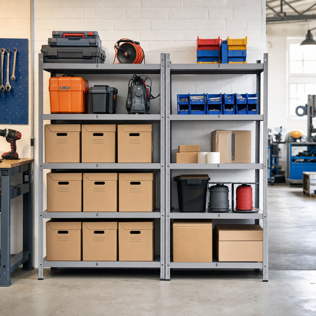 Low Level Archive Shelving with 12 Economy Document Boxes
