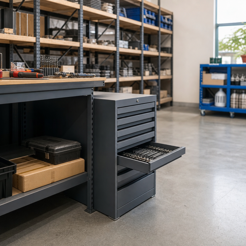 Low Multi Drawer Tool Storage Cabinets 250x650x750mm