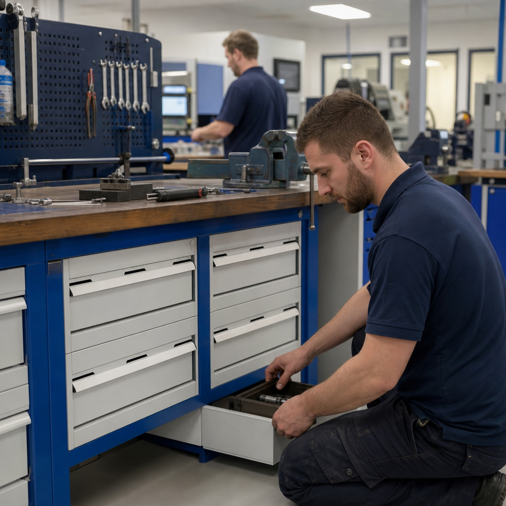 Low Multi Drawer Tool Storage Cabinets 250x650x750mm