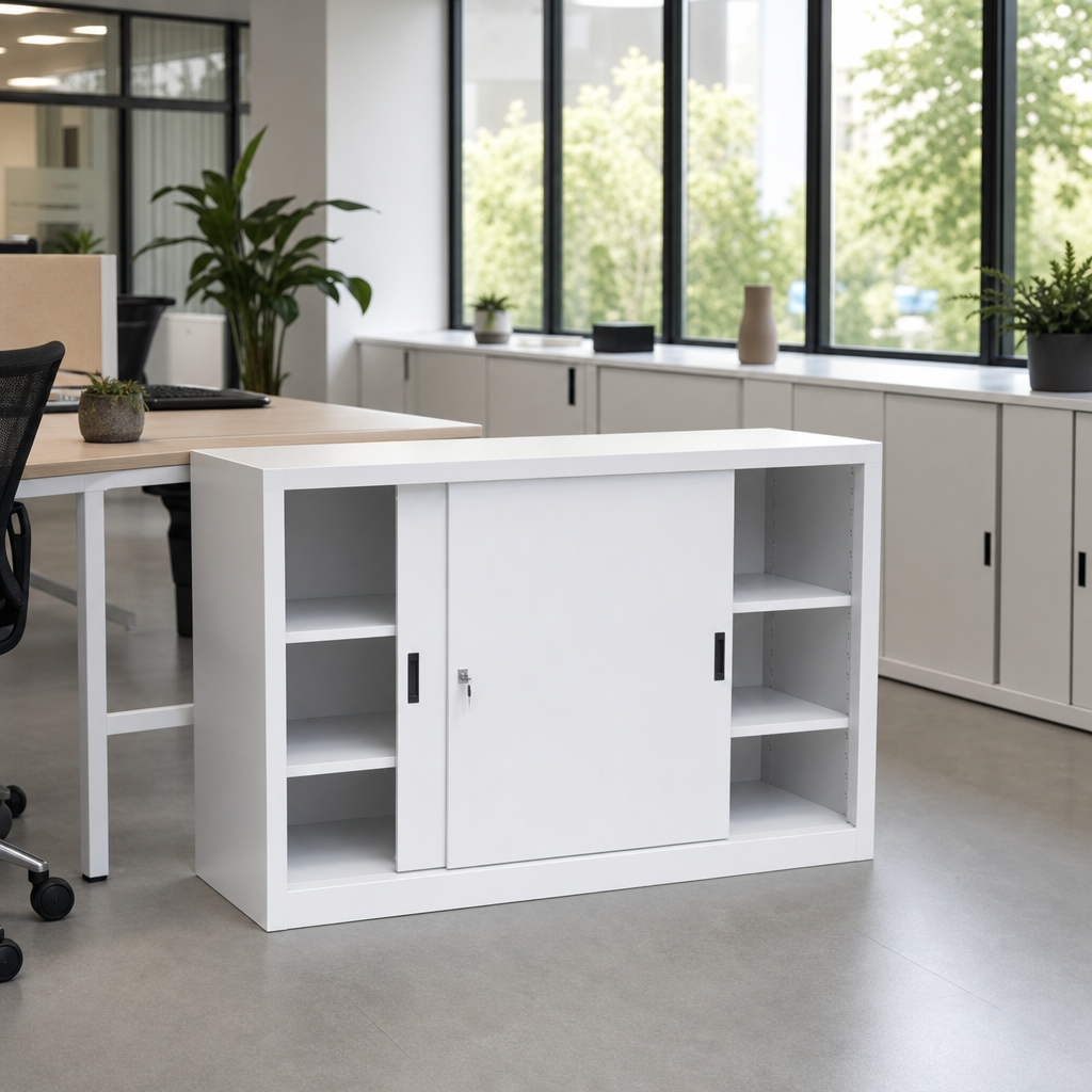Low Office Cupboard with Sliding Doors 1m x 1.5m