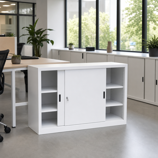 Low Office Cupboard with Sliding Doors 1m x 1.5m