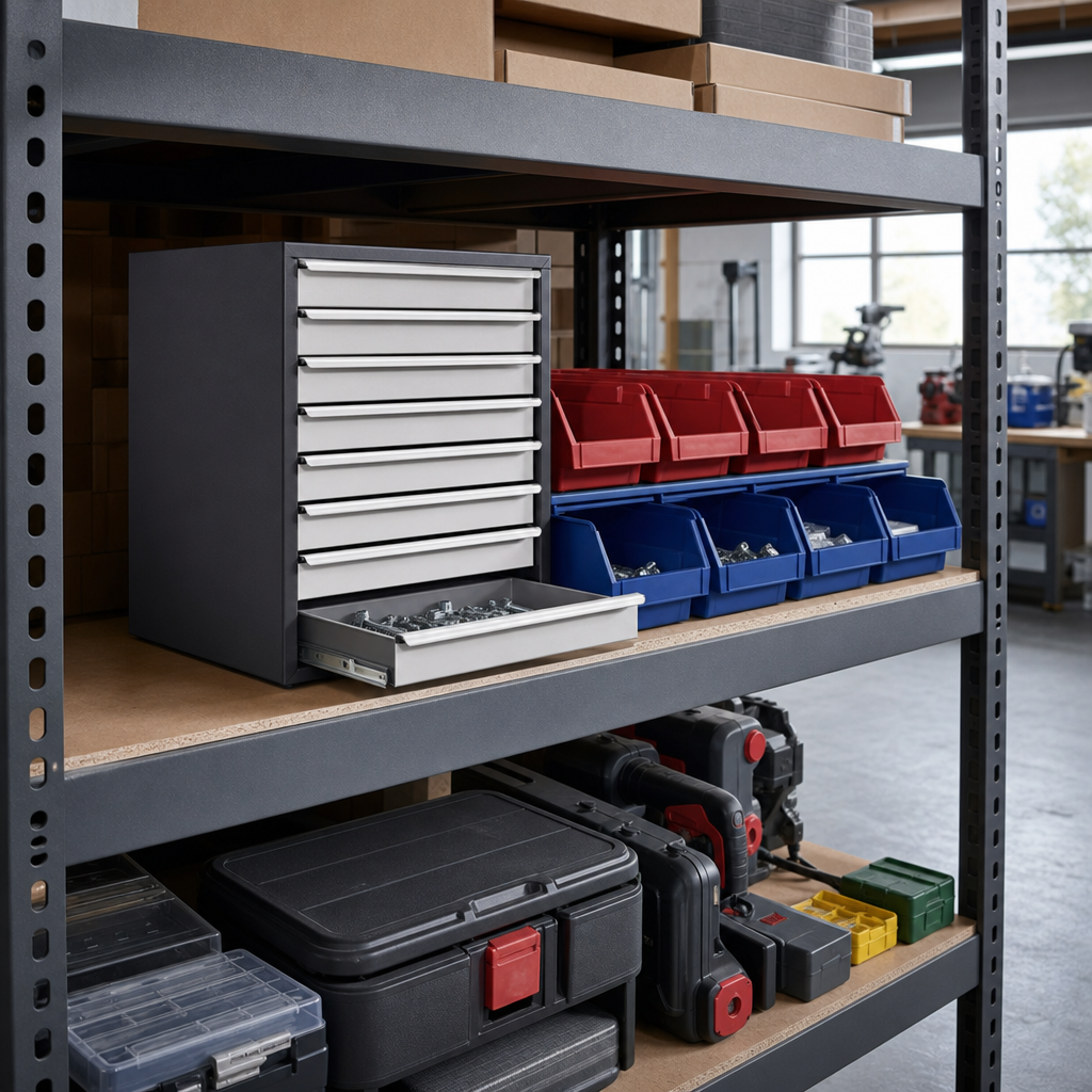 Low Profile Multi Drawer Tool Storage Cabinet 250x525x525mm
