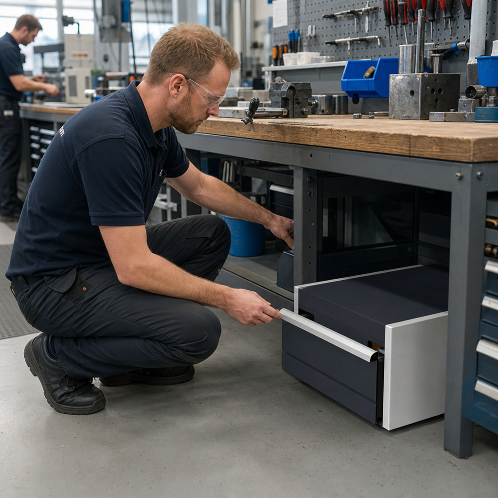 Low Profile Multi Drawer Tool Storage Cabinet 250x525x525mm