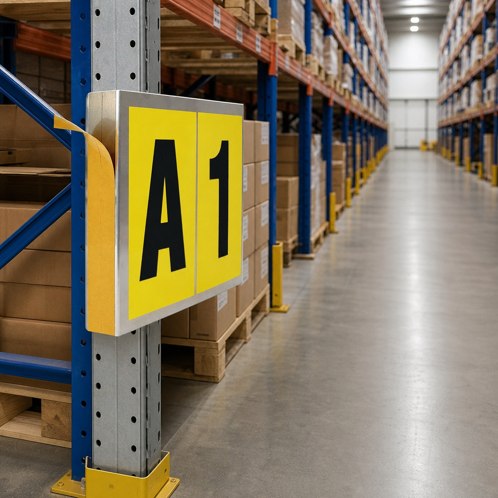 Magnetic and Self-Adhesive Racking Bay Identification Signs