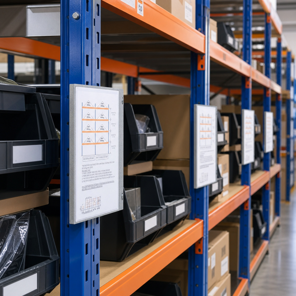Magnetic Clear-Front Document Holders for Shelving and Racking