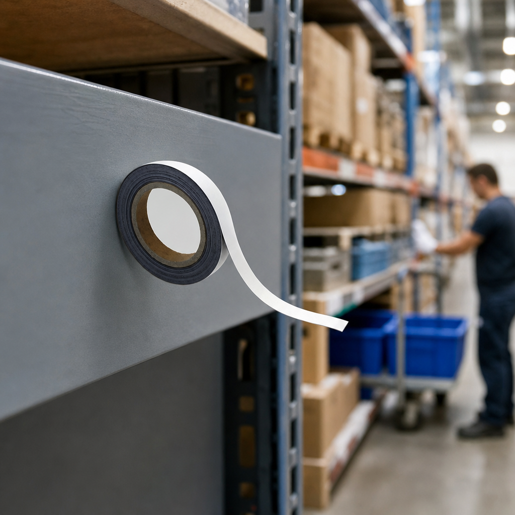 Magnetic Dry Wipe Label Roll for Shelving