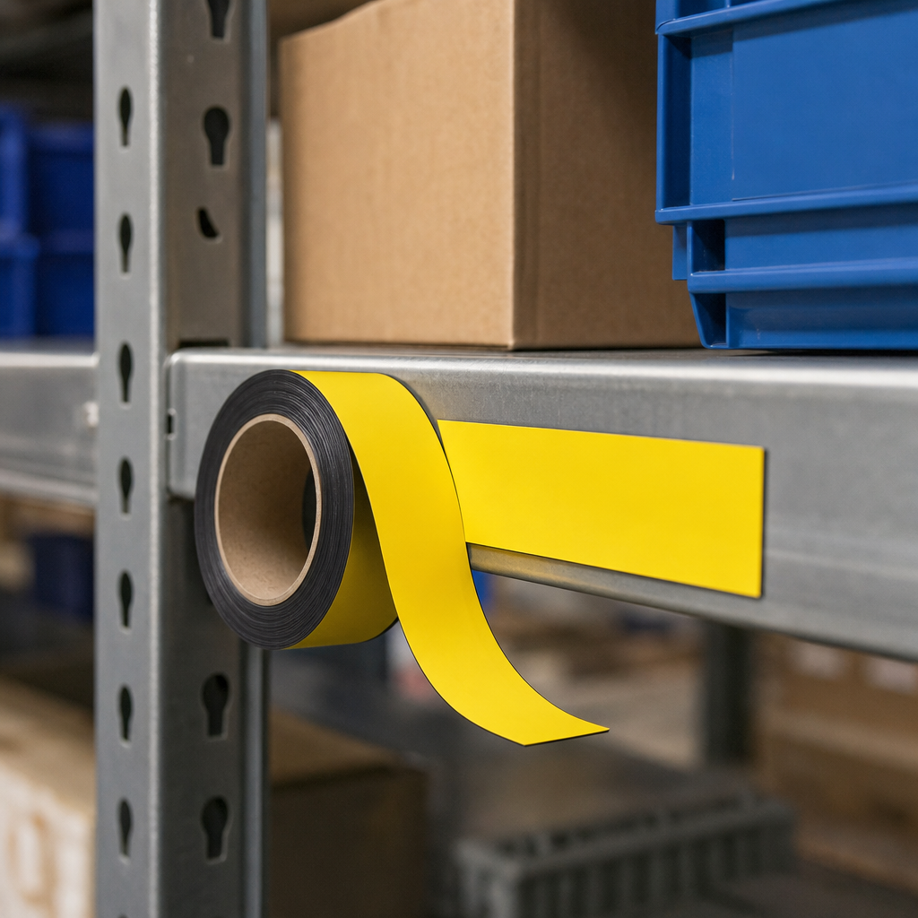 Magnetic Erasable Yellow Label Holding Tape Roll 10m