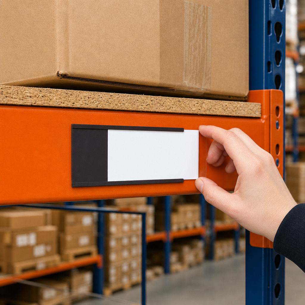 Magnetic Label Holders for Shelving