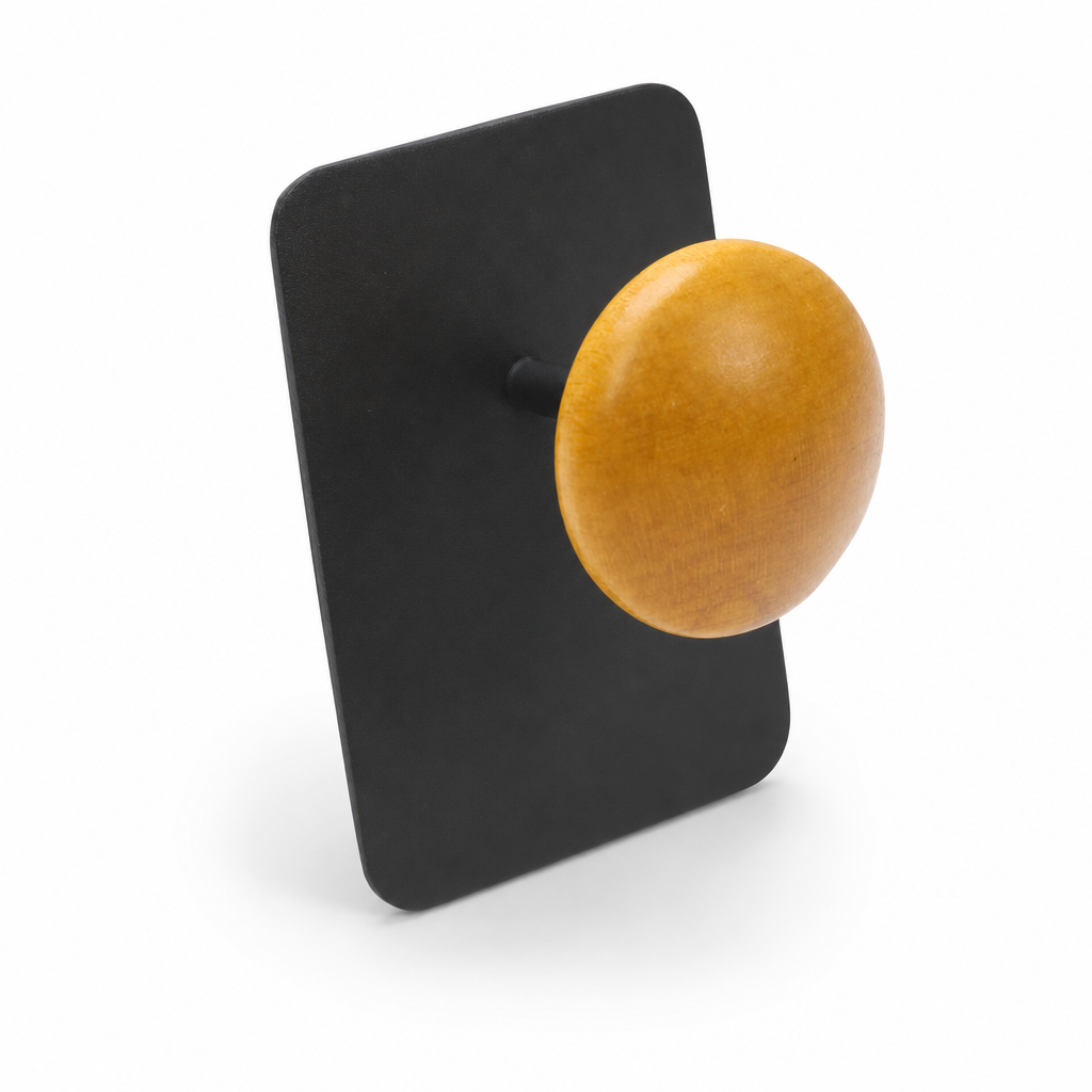 Magnetic Metal and Wood Coat Hook