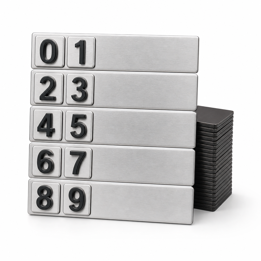 Magnetic Number Label Sets for Shelving