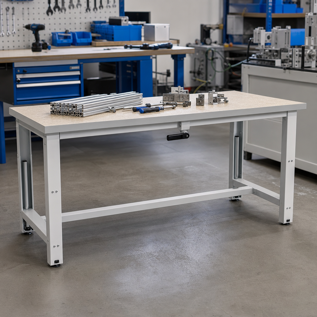 Manual Height Adjustable Workbench with 200kg Load Capacity