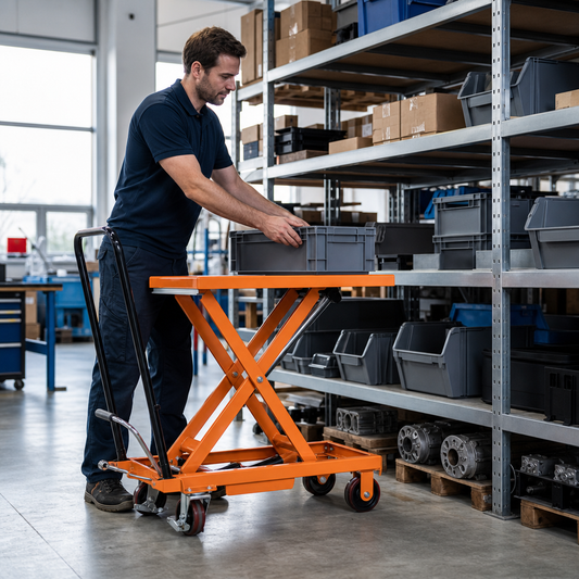 Manual Mobile Scissor Lift Table 350kg Capacity
