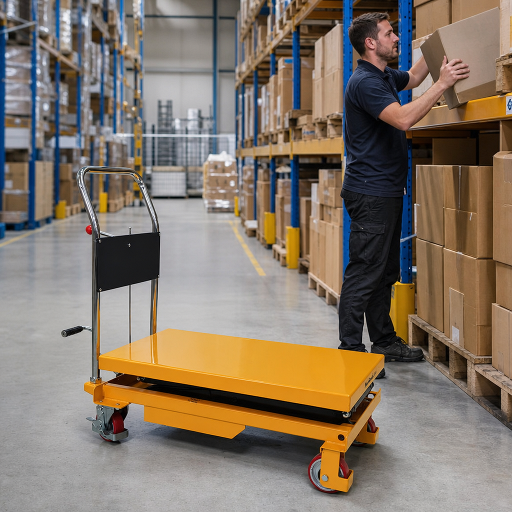 Manual Mobile Scissor Lift Table 350kg Capacity