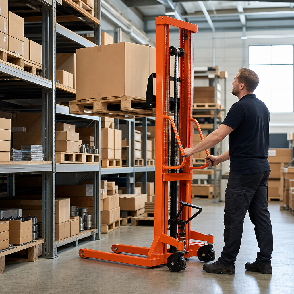 Manual Pallet Stacker with 500 kg Capacity, 1600 mm Lift