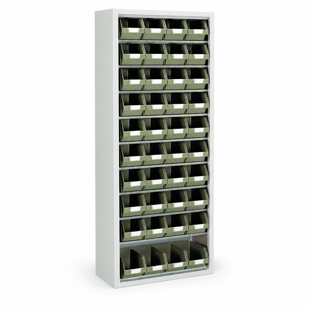Medium Cupboard with Small Parts Picking Bins Without Doors