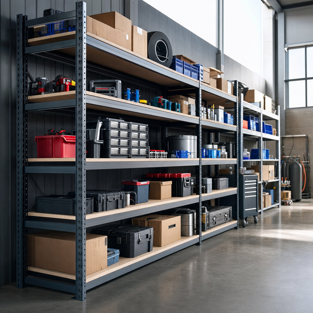 Medium Duty Melamine Shelving with Epoxy Steel Frame