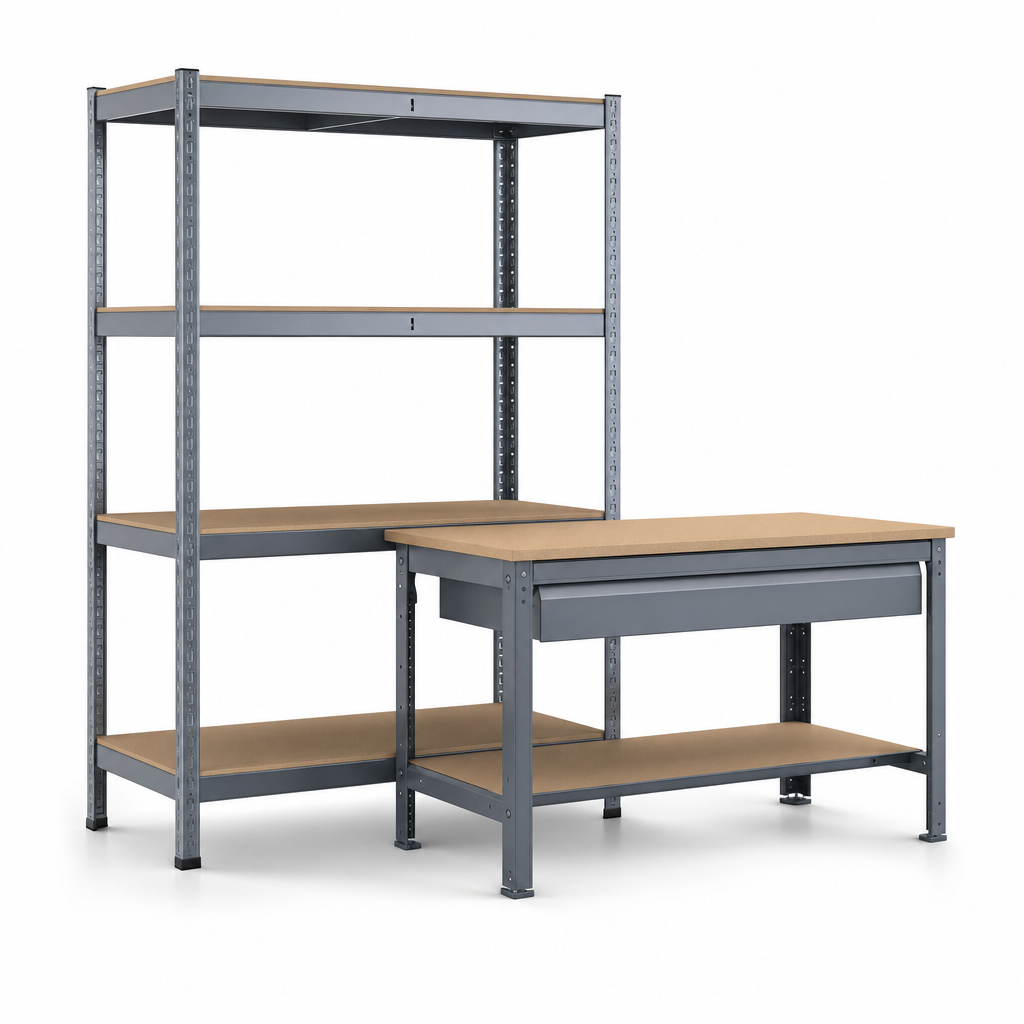 Medium Duty Shelving and Workbench Bundle