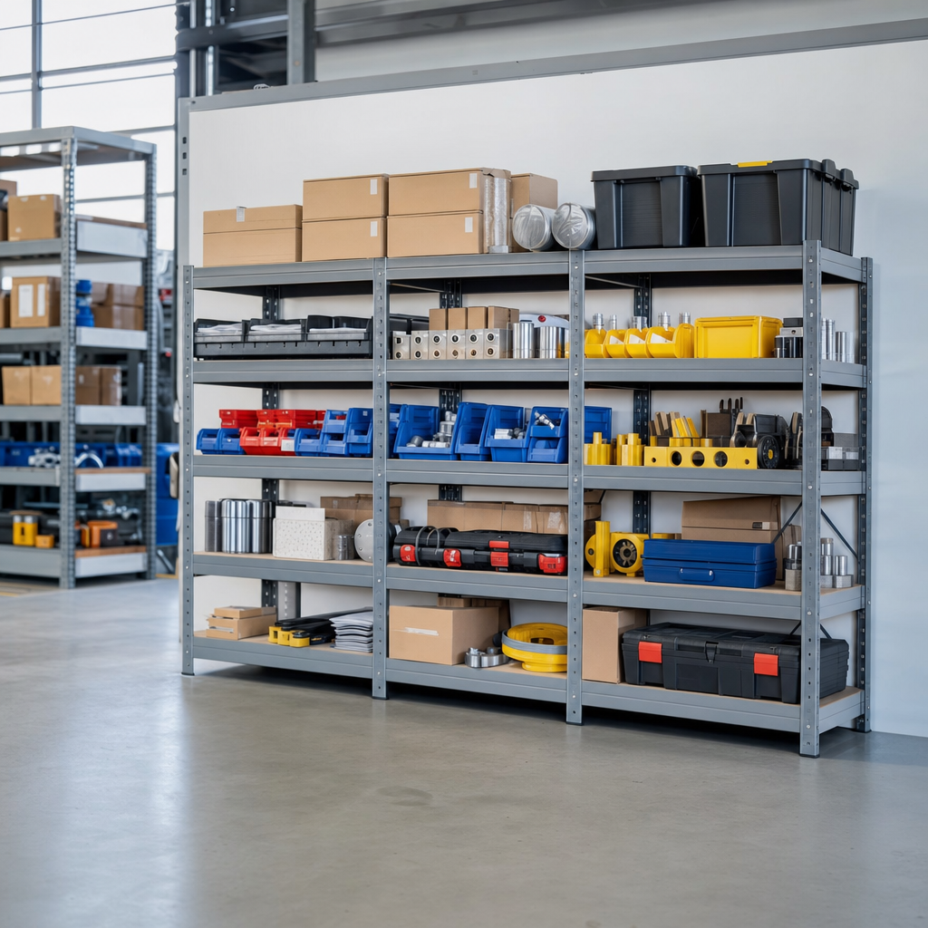 Medium Duty Shelving Bays with Chipboard Shelves, 3 Bay Set