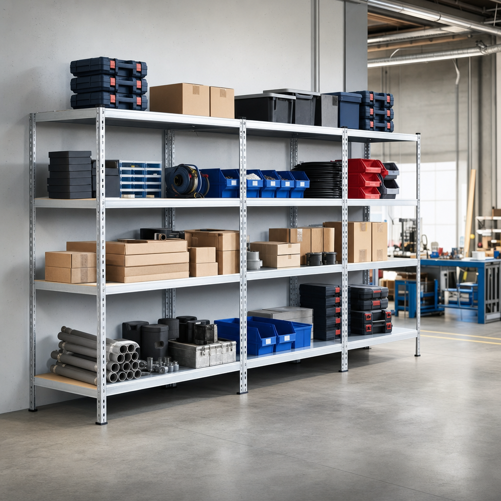 Medium Duty Steel Shelving 3 Bay Package with 3 Shelves