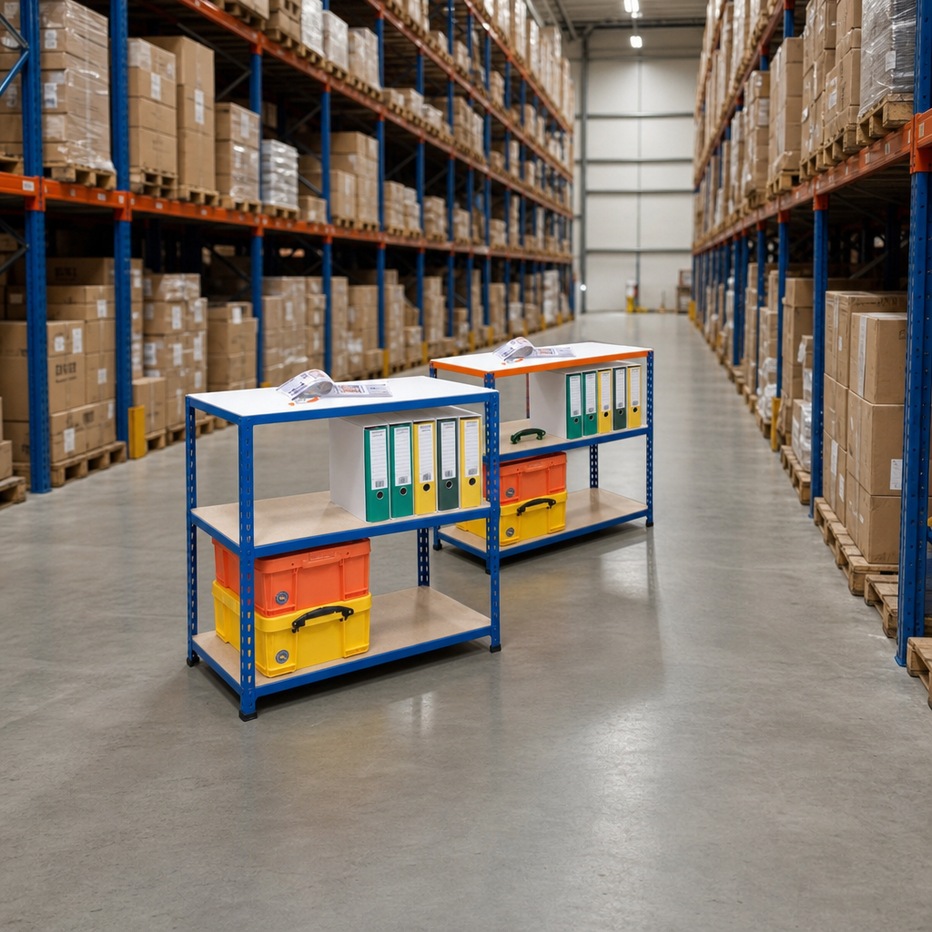 Medium Duty Steel Shelving 3 Bay Package with 3 Shelves