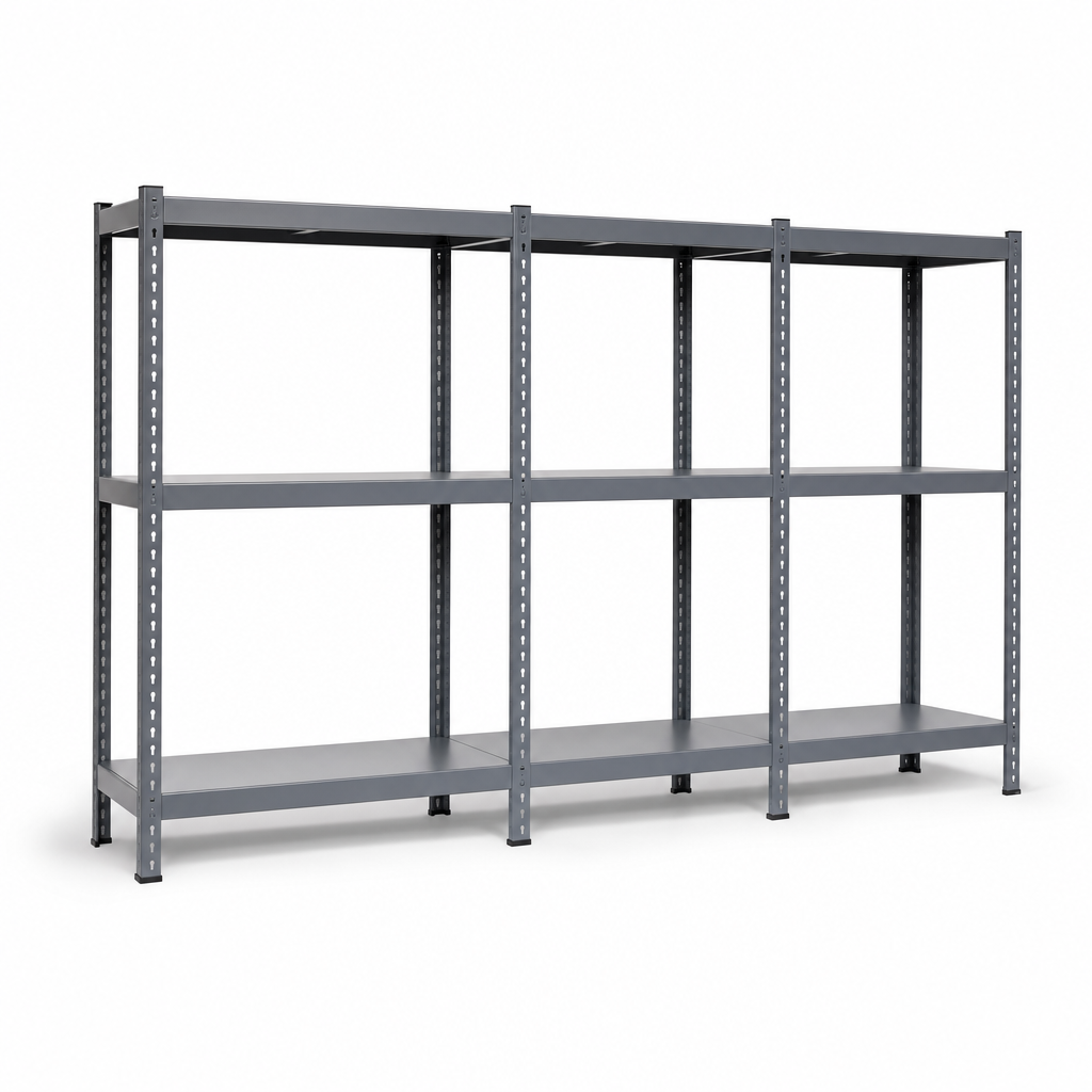 Medium Duty Steel Shelving 3 Bay Package with 3 Shelves