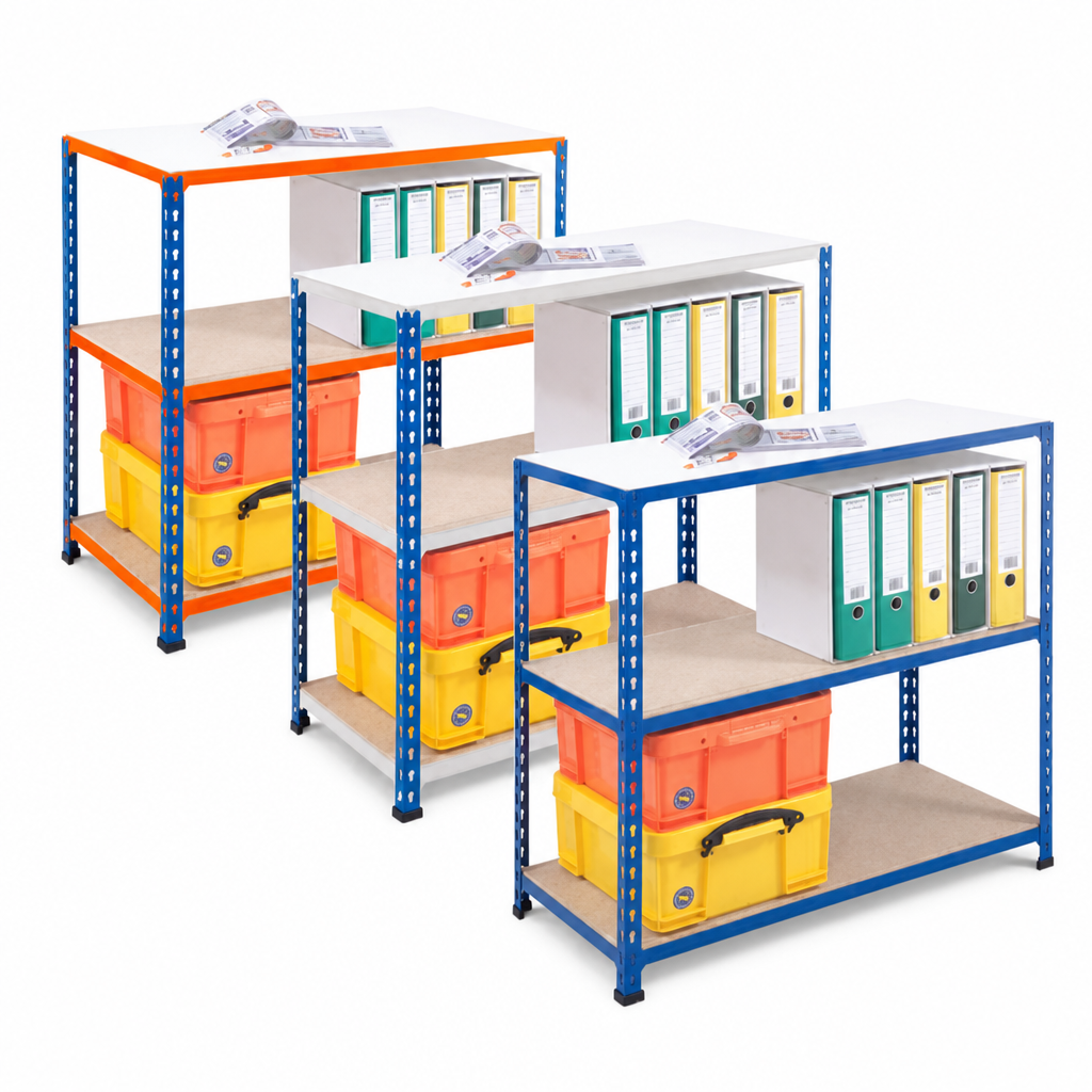 Medium Duty Steel Shelving 3 Bay Package with 3 Shelves
