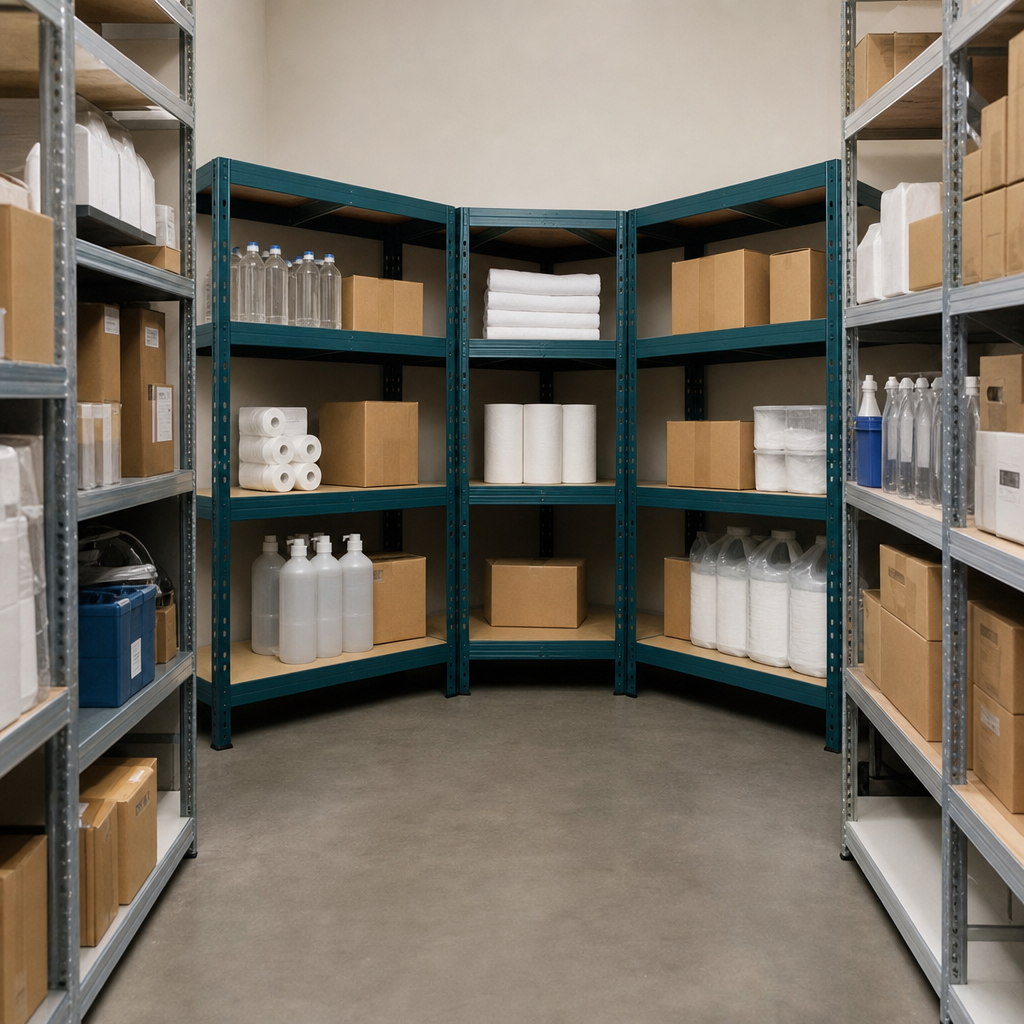 Medium Duty Steel Shelving Bay Bundle with Corner Unit, 1800h