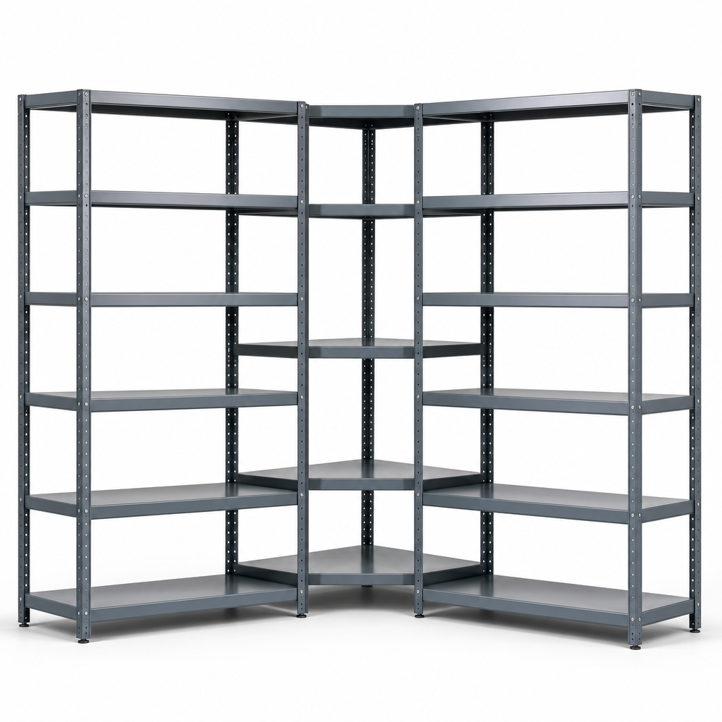 Medium Duty Steel Shelving Bay Bundle with Corner Unit, 1800h