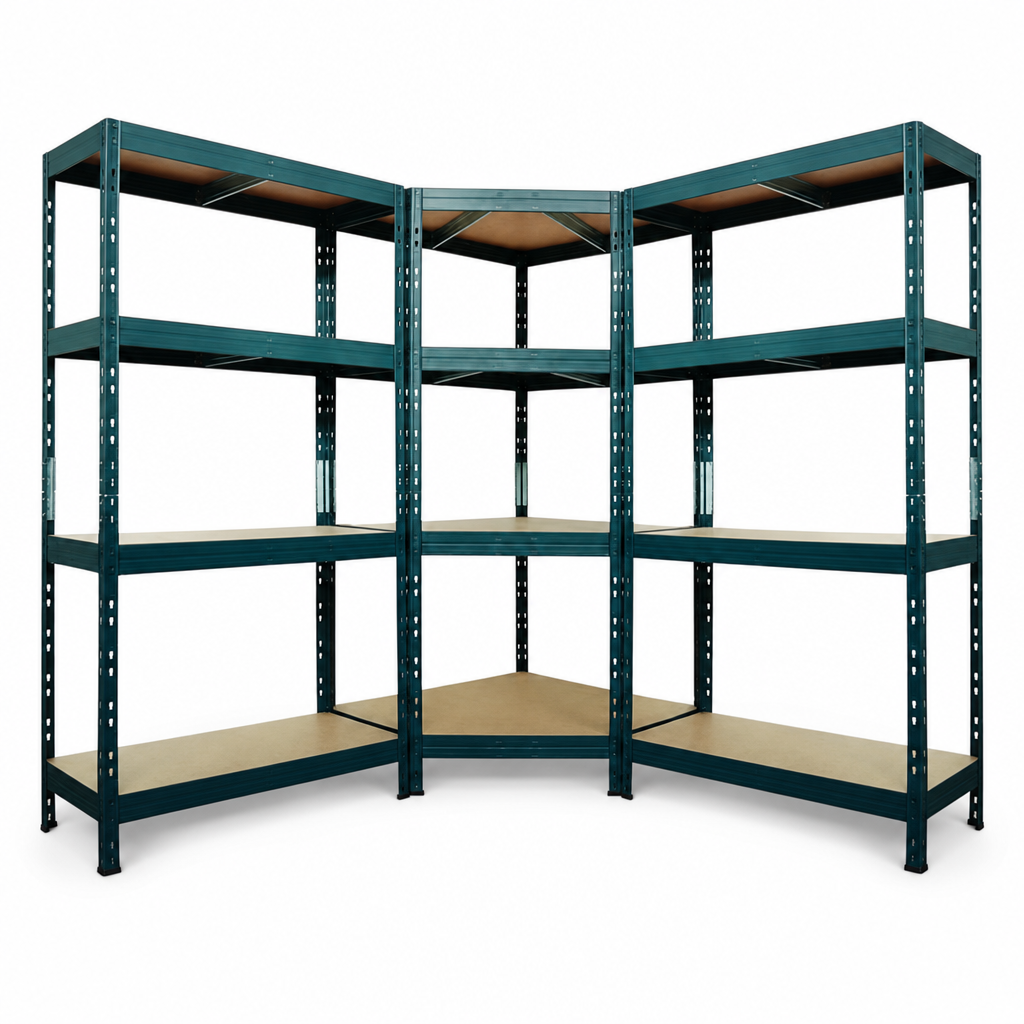 Medium Duty Steel Shelving Bay Bundle with Corner Unit, 1800h