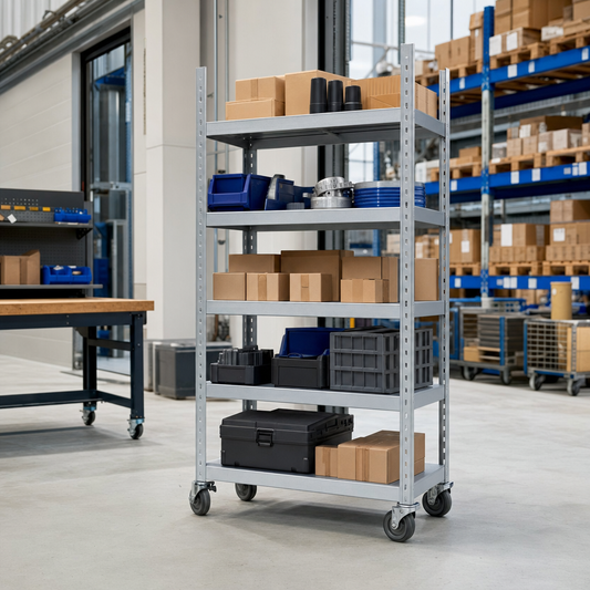 Medium Duty Steel Shelving Trolley with 5 Shelves